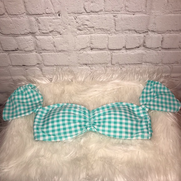 Lauren James Other - Lauren James Gingham Off the Shoulder Bandeau Top